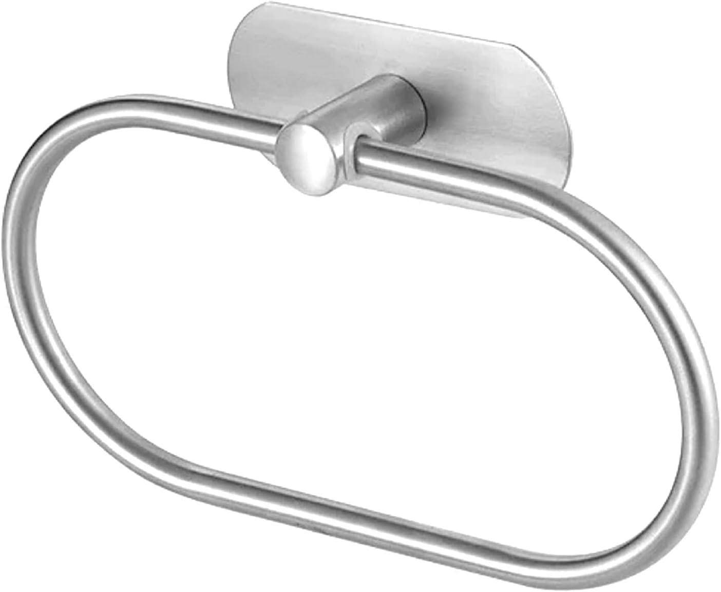 Owalny wieszak na ręczniki, bezotworowy, ścienny dodatek łazienkowy, stal nierdzewna, srebrny