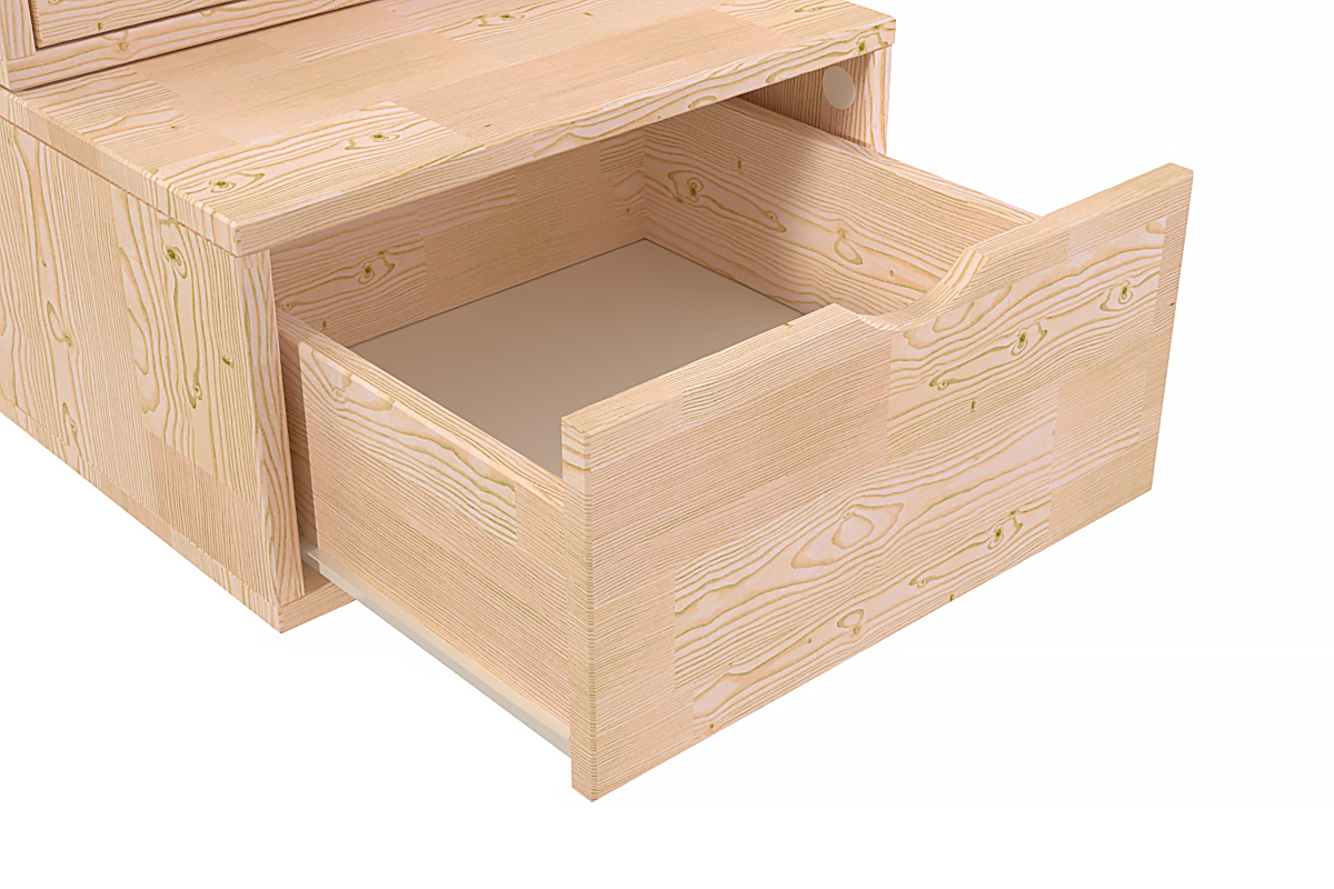 Escalier cube de rangement hauteur 100 cm, Brut (sans vernis) - 6