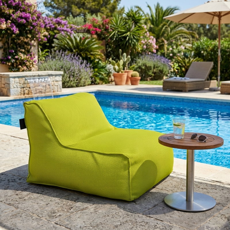 Fauteuil piscine XL flottant 100 × 90 × 70 cm intérieur / extérieur sans polystyrène – Vert (DC10090-2) - 3
