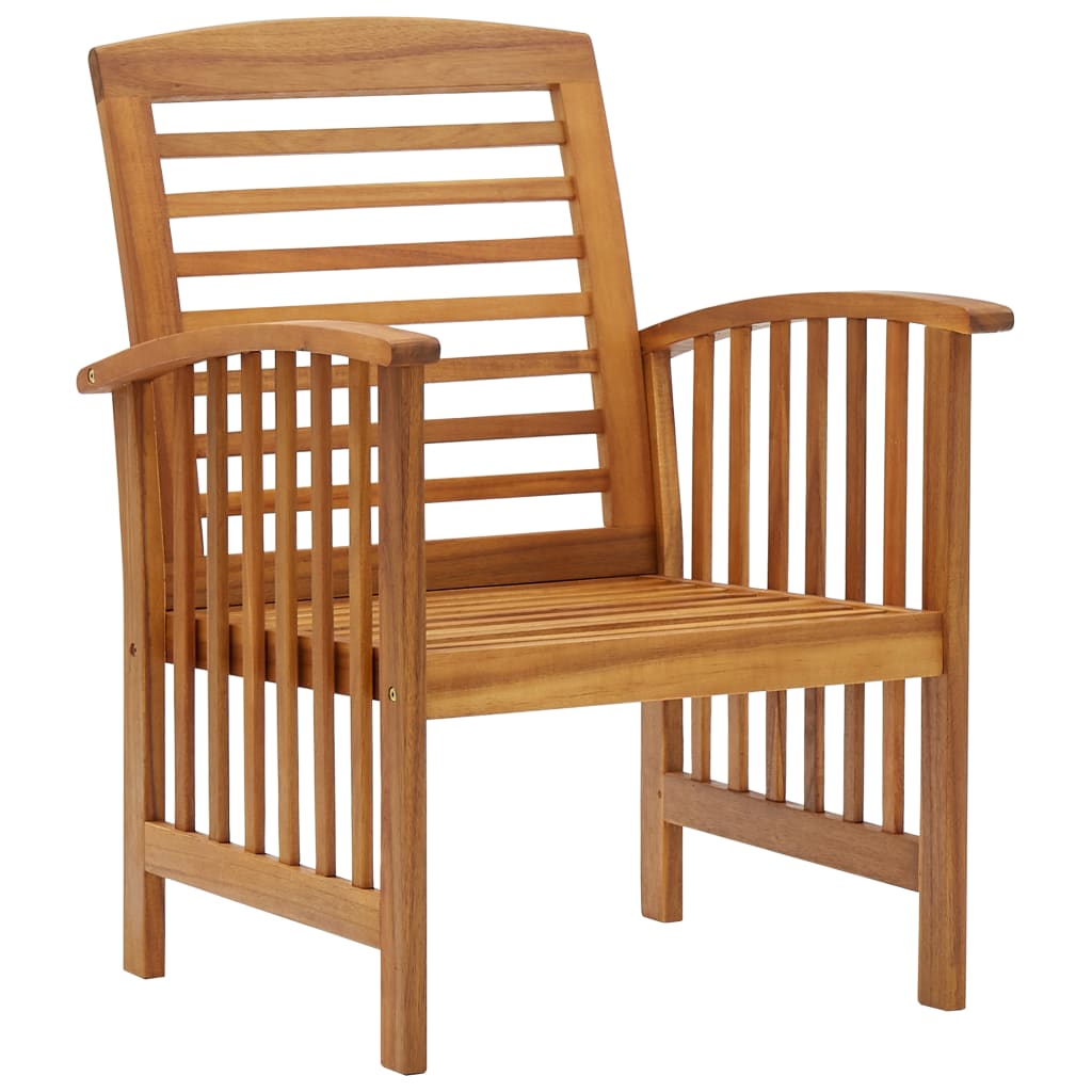 2 Chaises De Jardin En Bois D'Acacia Massif - Fauteuil Extérieur Pour Terrasse, Patio Ou Jardin - Design Lattes