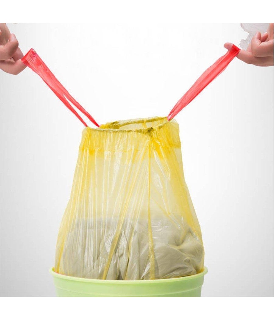 Trade Shop - 5 Rotoli Sacchetti Buste Spazzatura Profumati 45lt 50x60 Con Manici Giallo 100pz - - 2