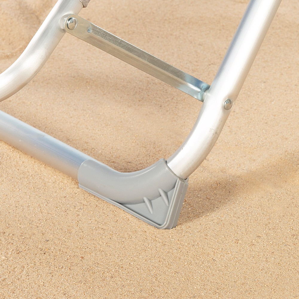 Chaise longue pliante multipositions bleue avec coussin Aktive - 6