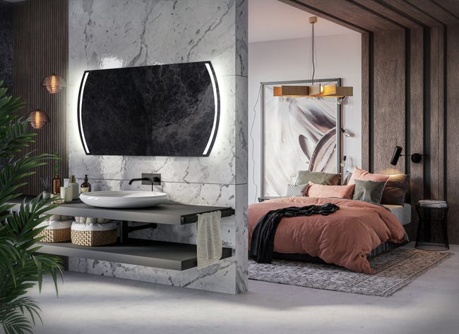 Specchio Bagno Cairo 110x70 Cm Con Luce LED Riscaldato - Personalizzabile Per Bagno Moderno - Foto 12