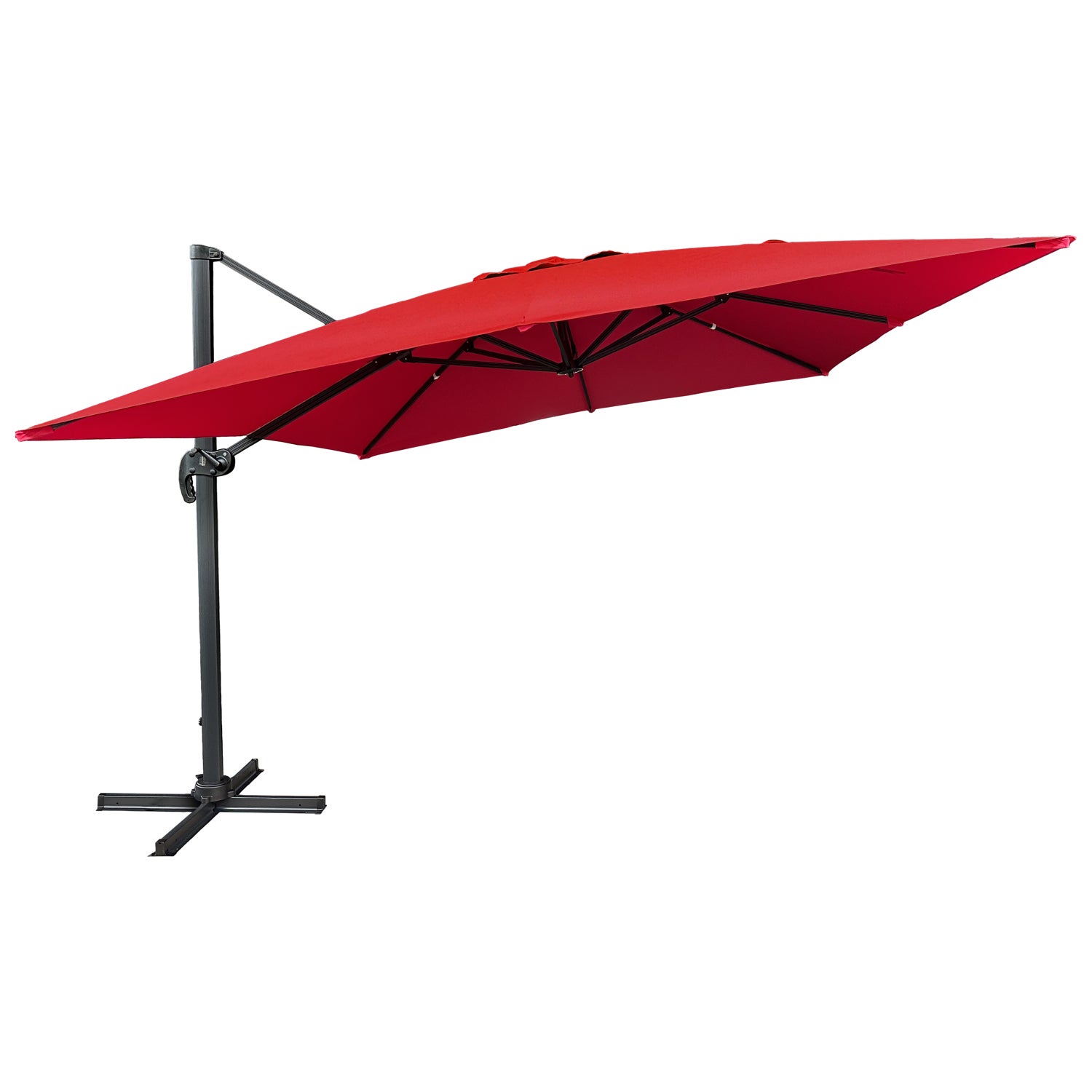 Parasol déporté MOLOKAI carré 3x3m rouge + housse - 3