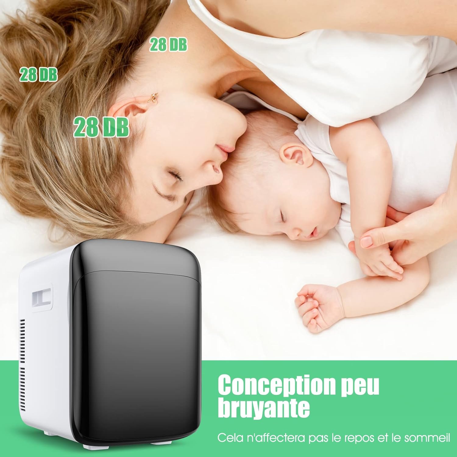 GOPLUS Mini Frigo 4L Refroidisseur/Réchauffeur Électrique Portable – Chambre, Voiture, Bureau (Noir)