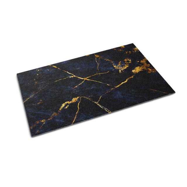 Wycieraczka wejściowa pod drzwi do butów - Stylowa i elegancka 150 x 100 cm Granatowy marmur Nowoczesny dywanik do wnętrza Tulup