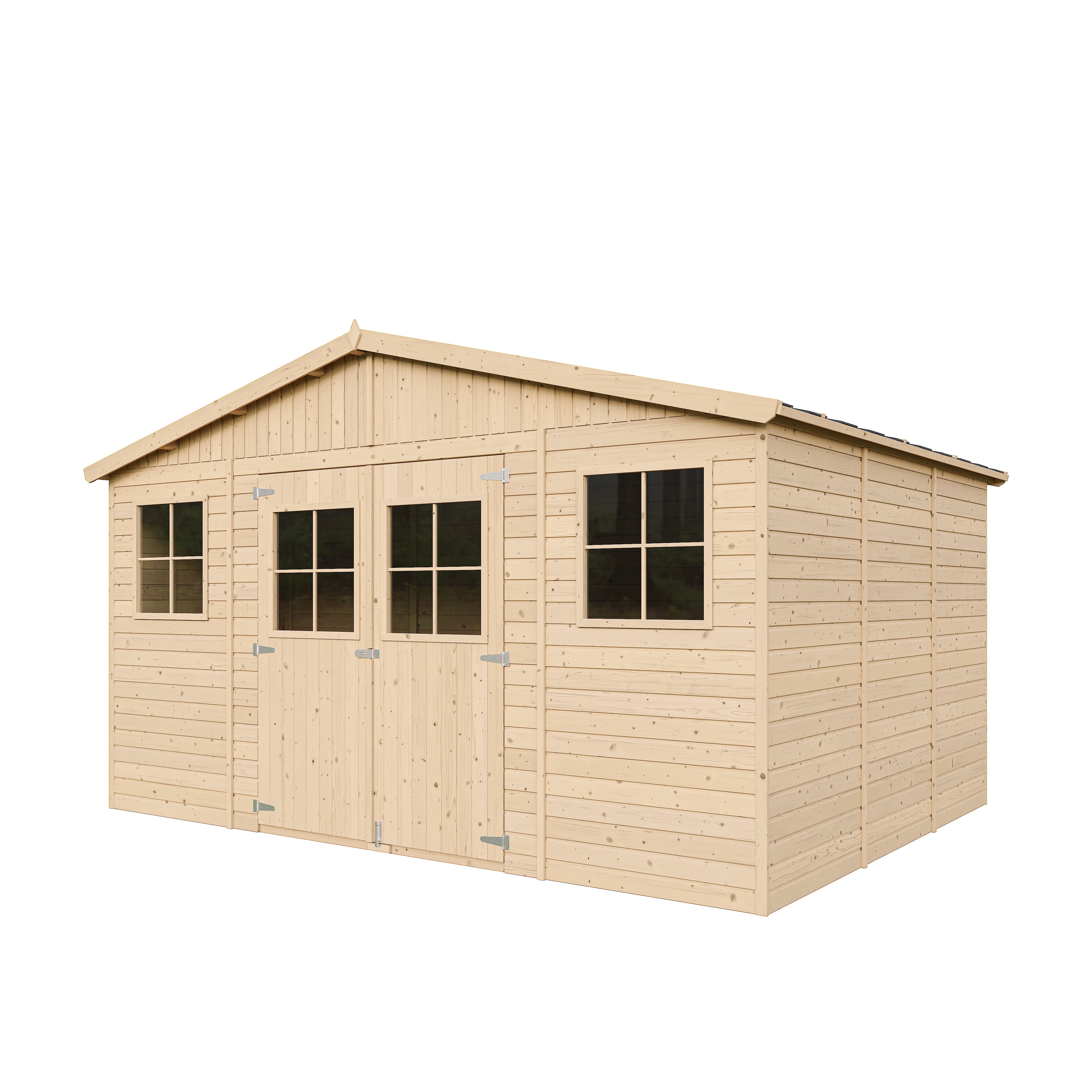 Cobertizo de madera para jardín - H246 x 418 x 318 cm/12m2 Cobertizo de madera natural - Taller de Jardín - TIMBELA M331 - 2