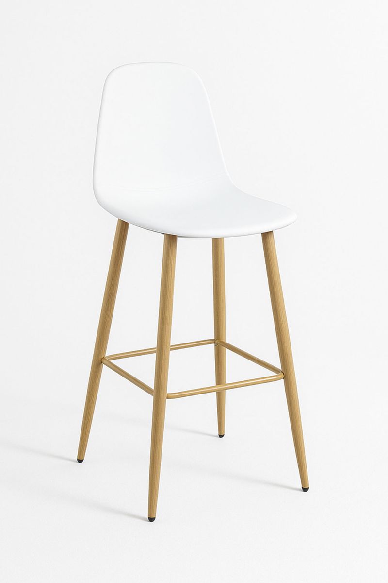 Regalos miguel - packs taburetes cocina - pack 2 taburetes teok polipiel - blanco