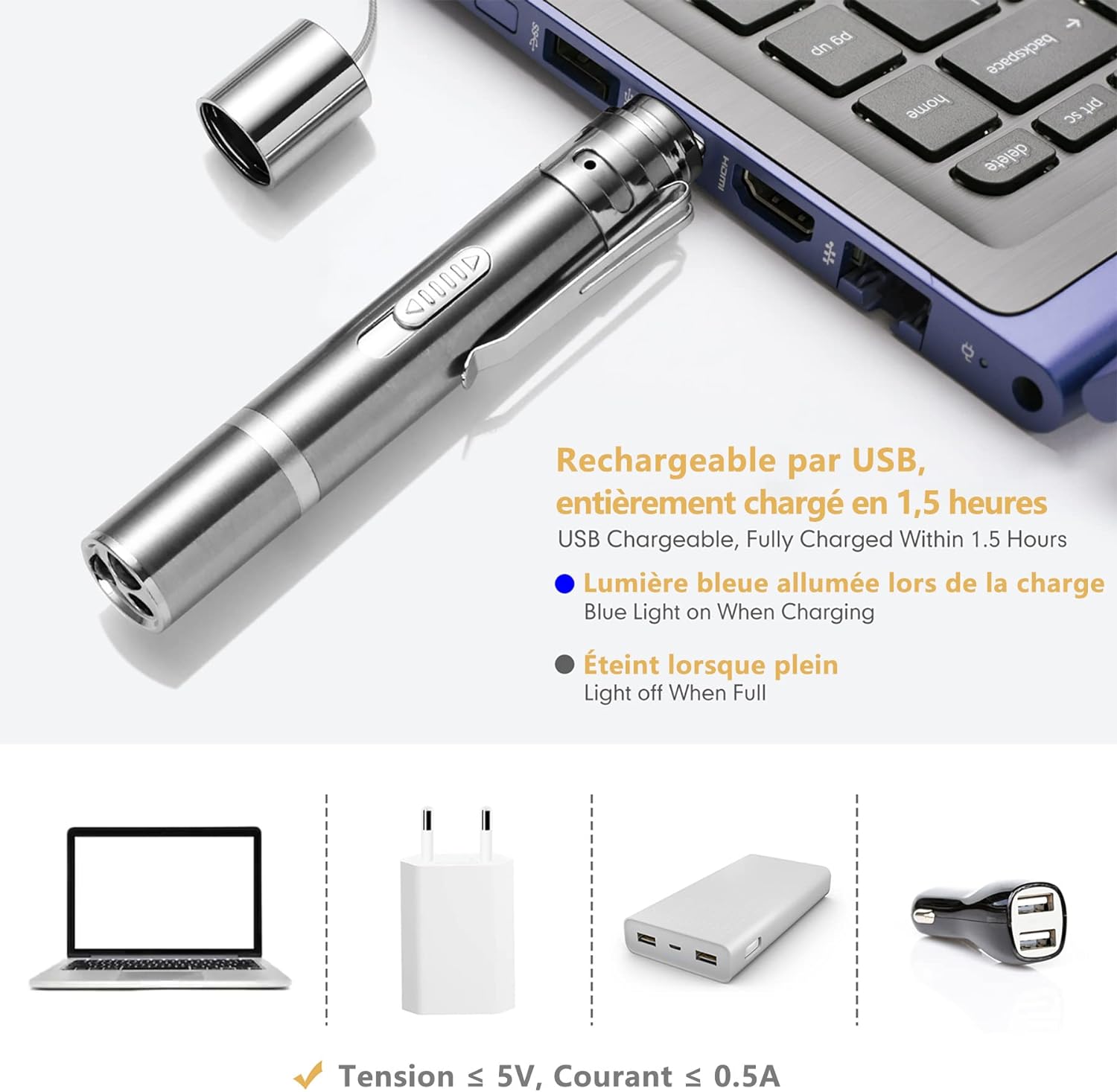 Juguetes para gatos con puntero luminoso, juguetes interactivos para gatos, juguete luminoso recargable por USB con LED rojo para gatos y perros - 2