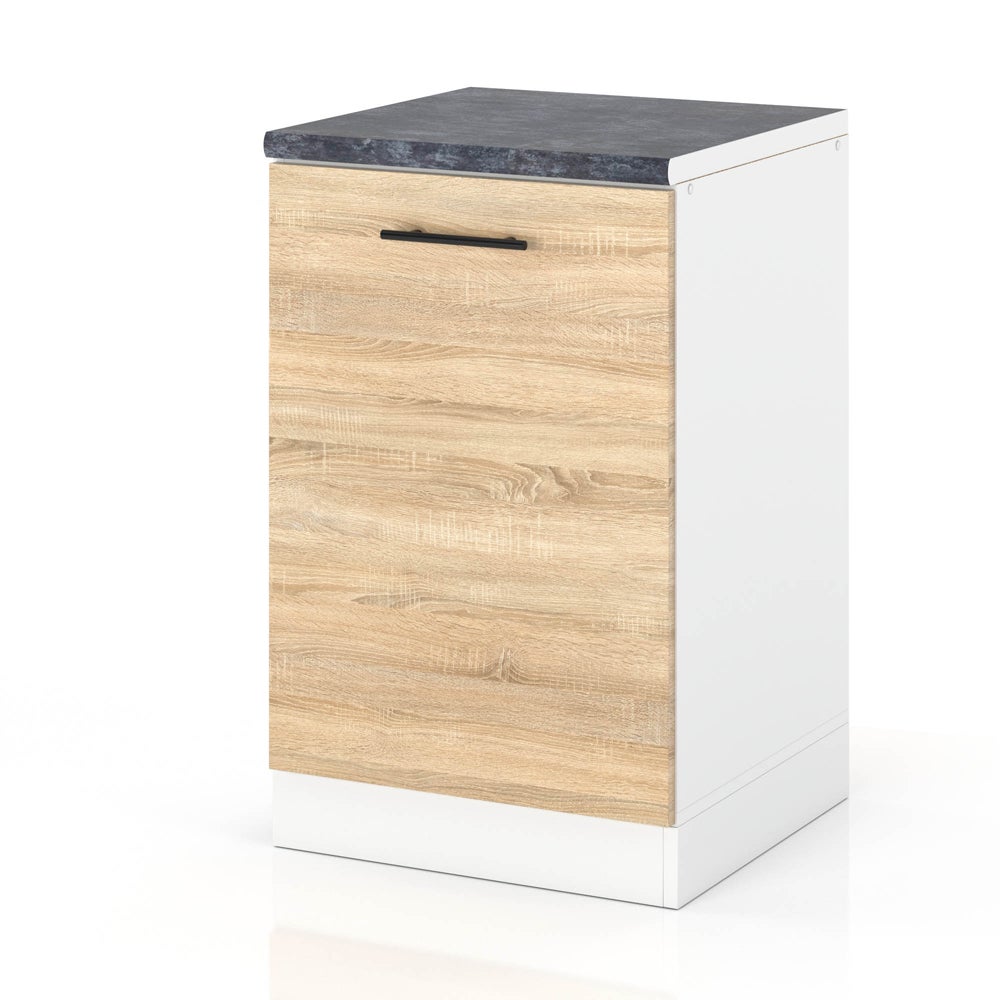 Szafka kuchenna stojąca z blatem modułowa 50cm spremium dąb sonoma