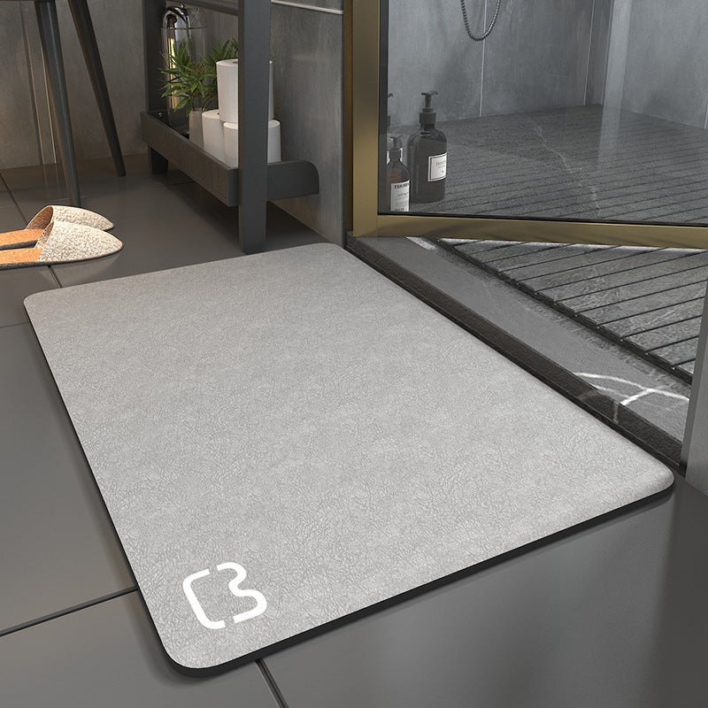 Tapis de Bain Antidérapant Super Absorbant Diatomite Tapis Salle de Bain Tapis de Baignoire Tapis de Douche Doux Séchage Rapide (50 * 80, Gris) - 2