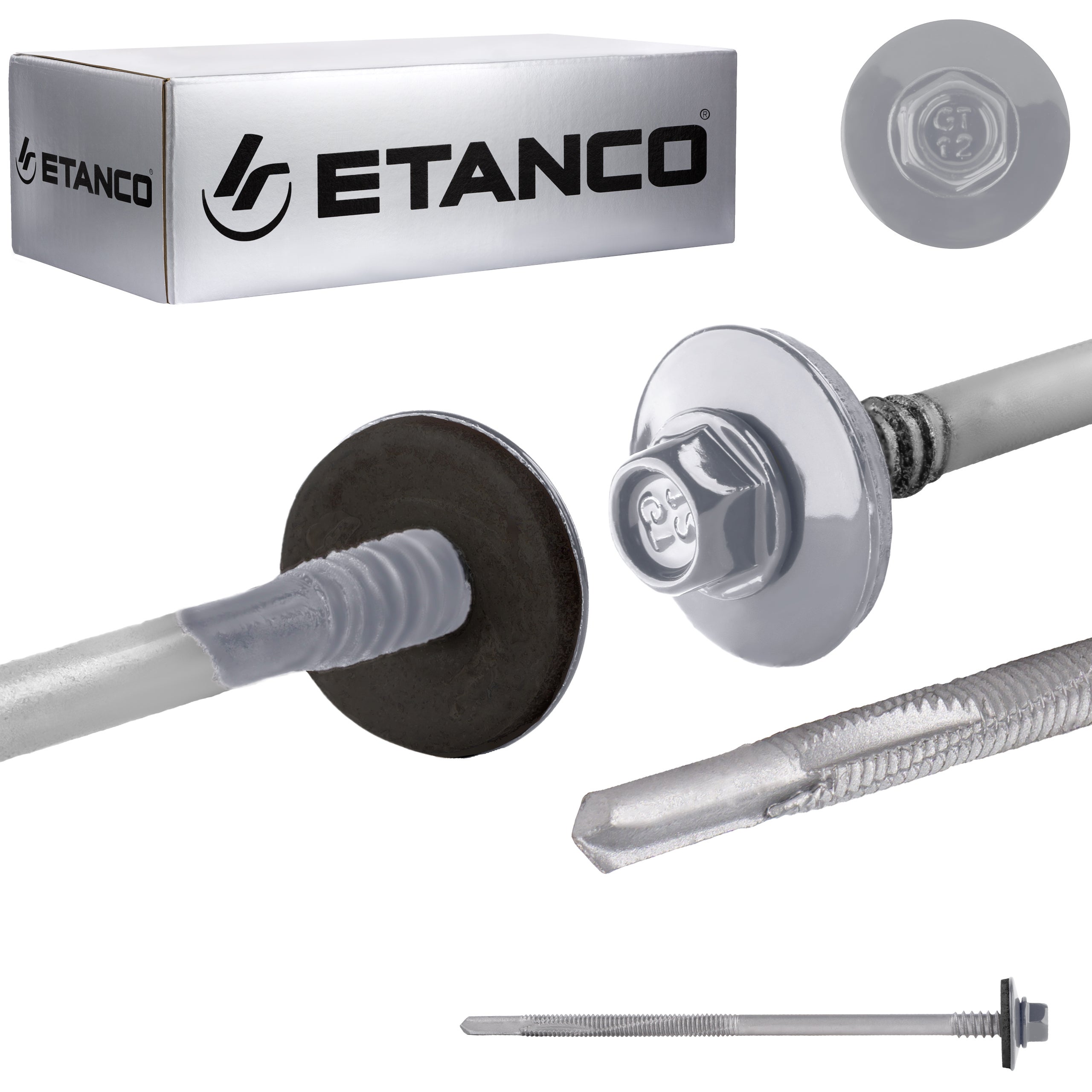 Wkręty do płyt warstwowych Etanco GTR12 SP 5,5/6,3x130 mm RAL 9006 100szt