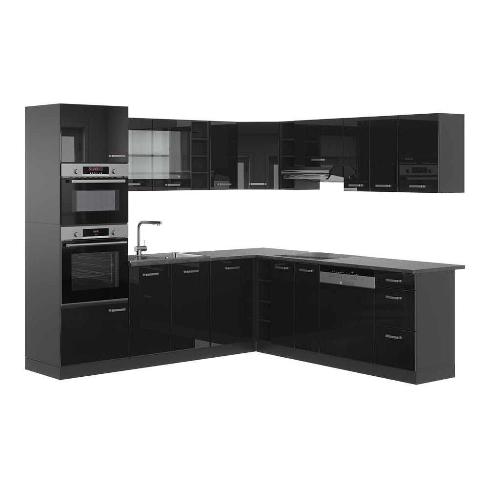 Cucina Angolare Vicco Rick In Quercia Dorata/Antracite - 187x60cm Con Piano Lavoro