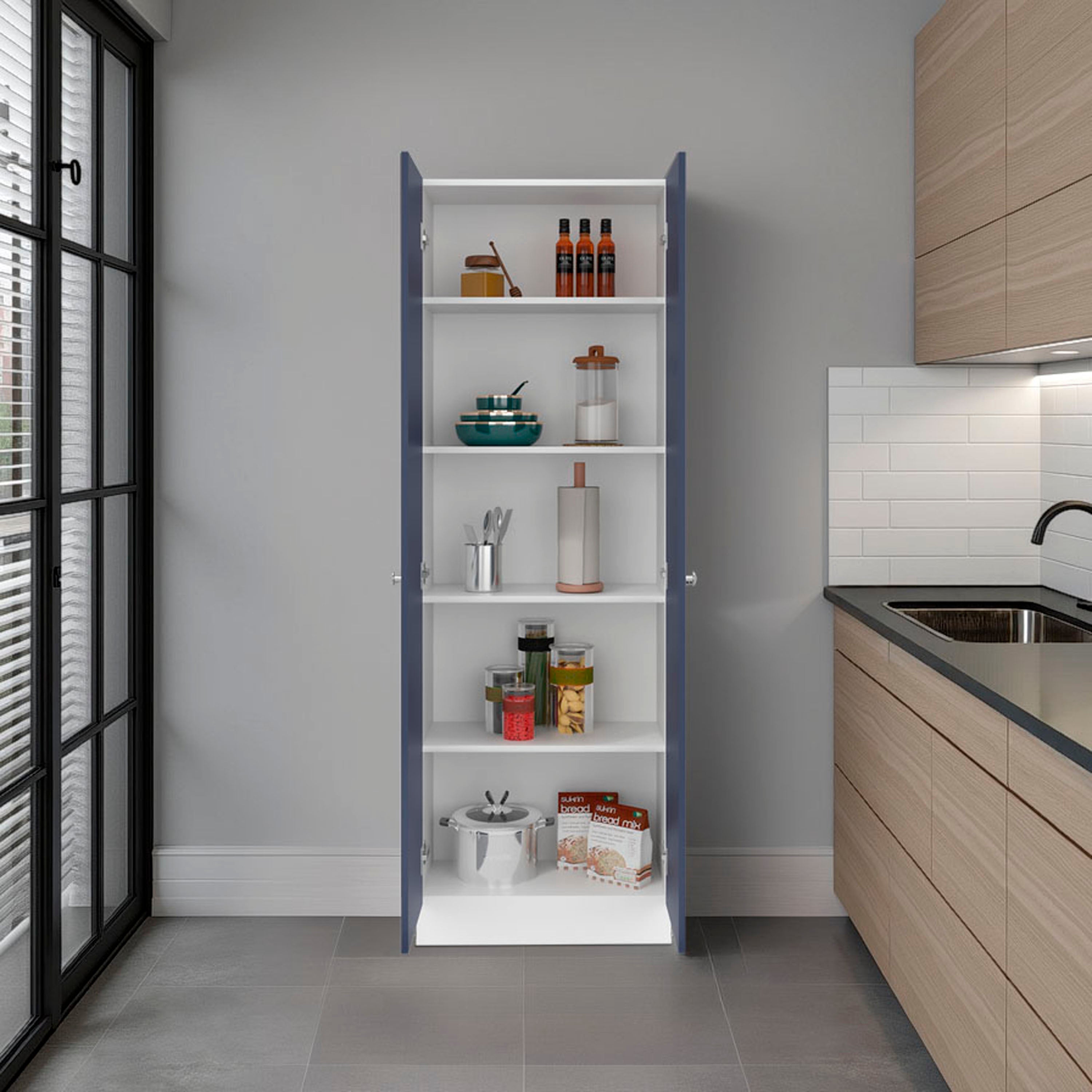 Tuhome Concept Despensa De Cocina De 181 Cm, Y Blanco/Azul , Leroy Merlin