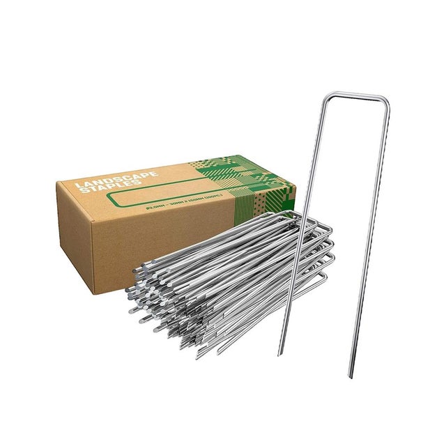 GardenGloss Piquets de Fixation en Acier Galvanisé (100 Pièces) - Agrafes de Fixation Solides pour Toile de Paillage, Grillage et Filets