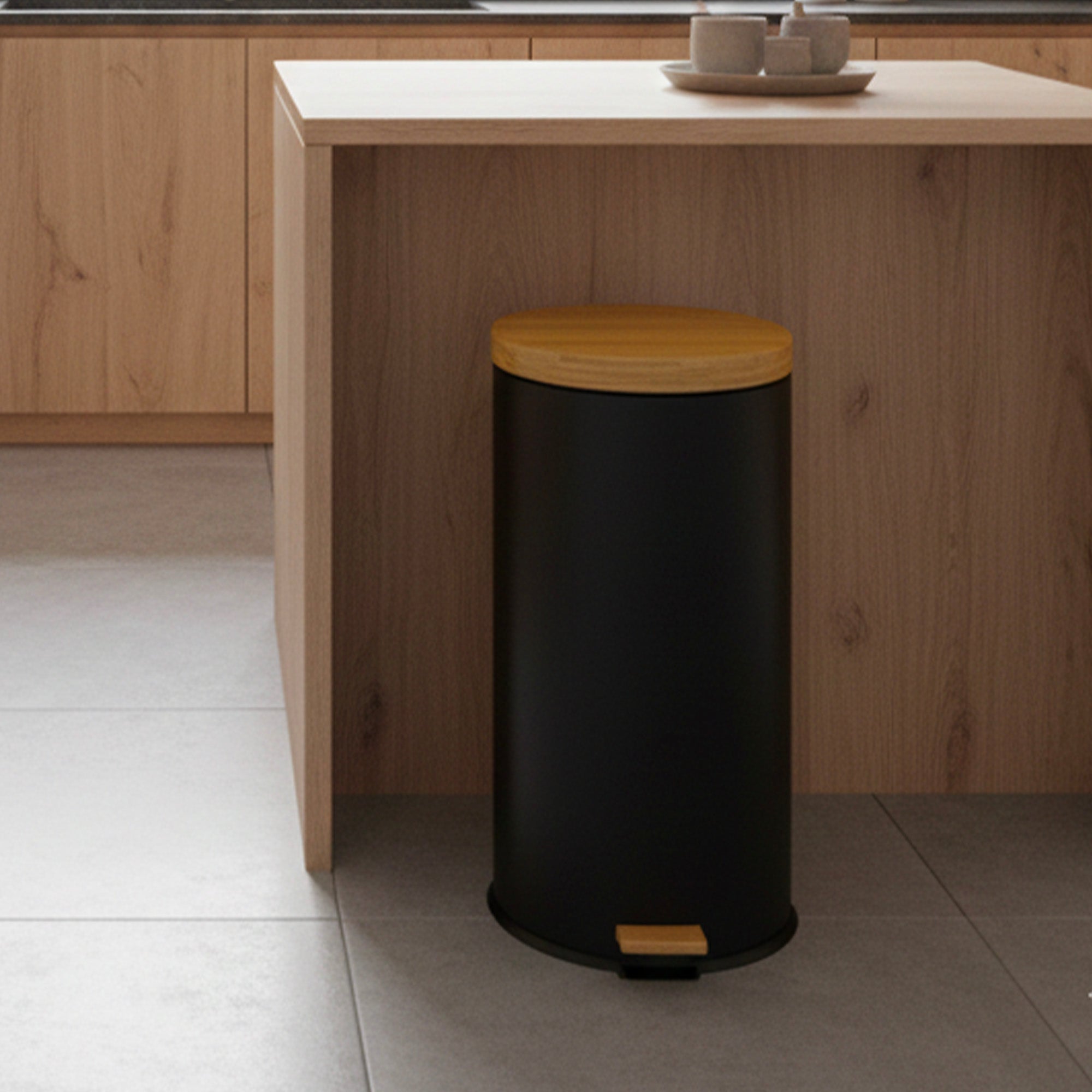 Kosz na Śmieci z Pedałem Inox FOREST czarny 30L