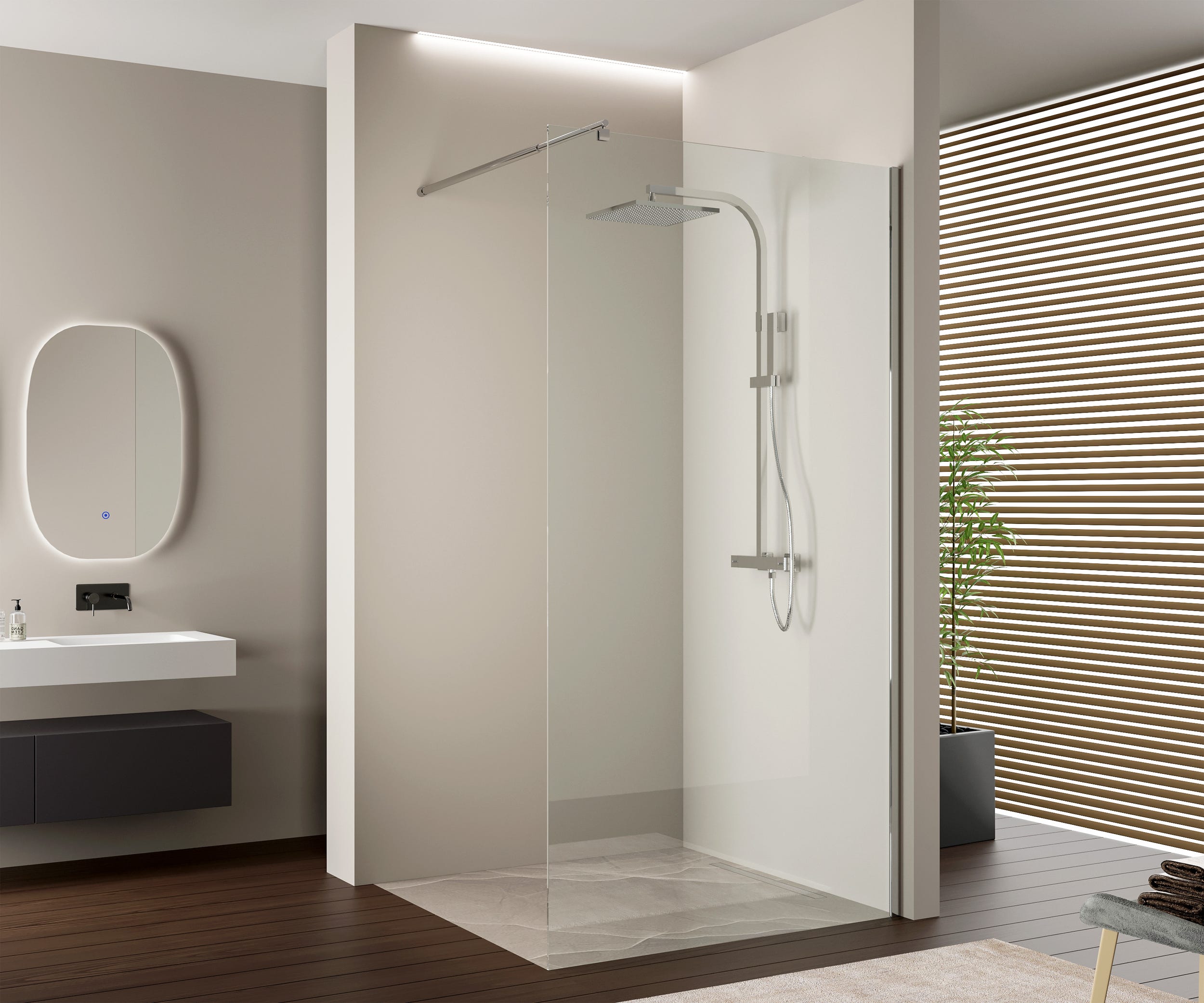 BERNSTEIN - Paroi de douche italienne verre trempé 10mm Vitre de douche