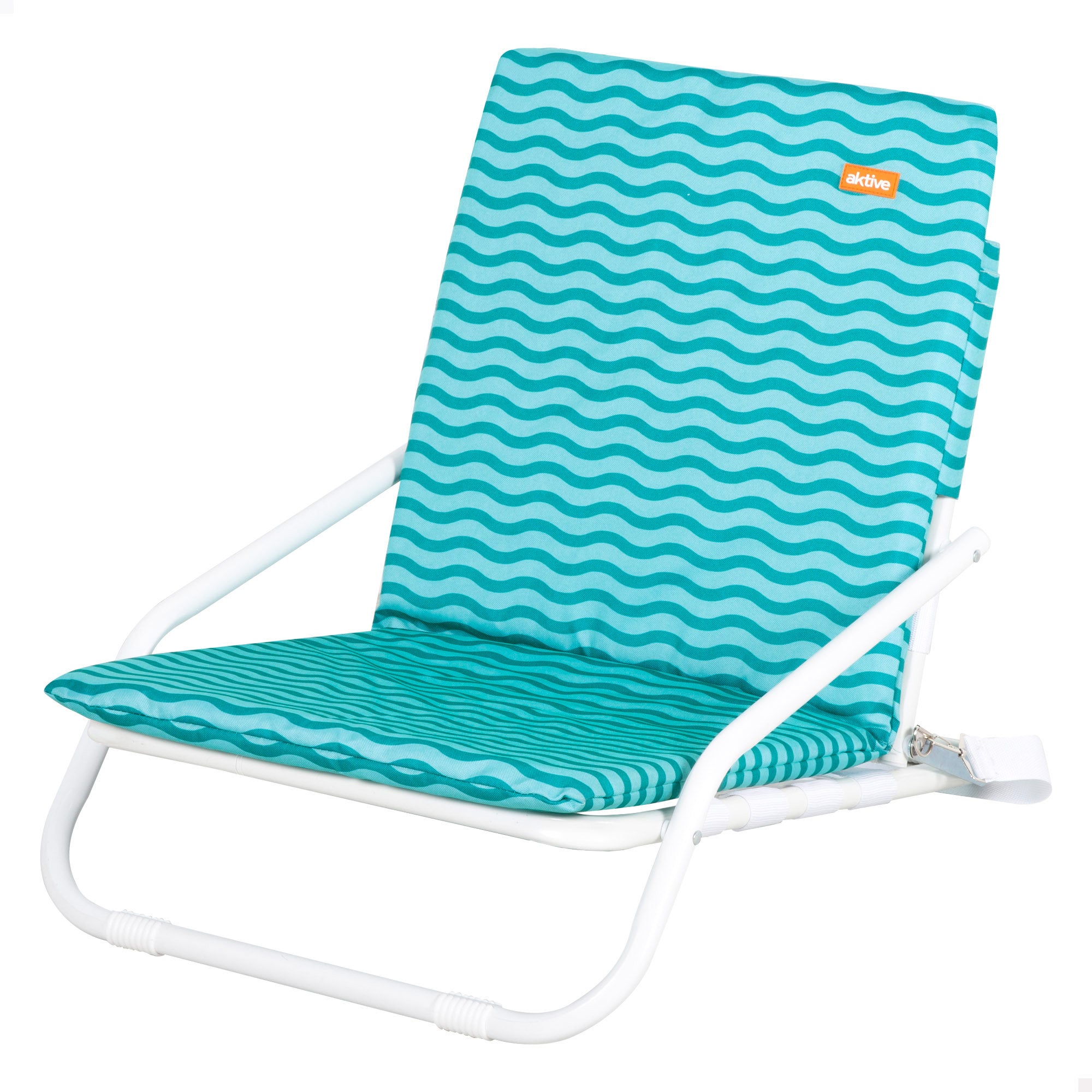 Aktive silla de playa ligera con asa 46x60x50 cm azul
