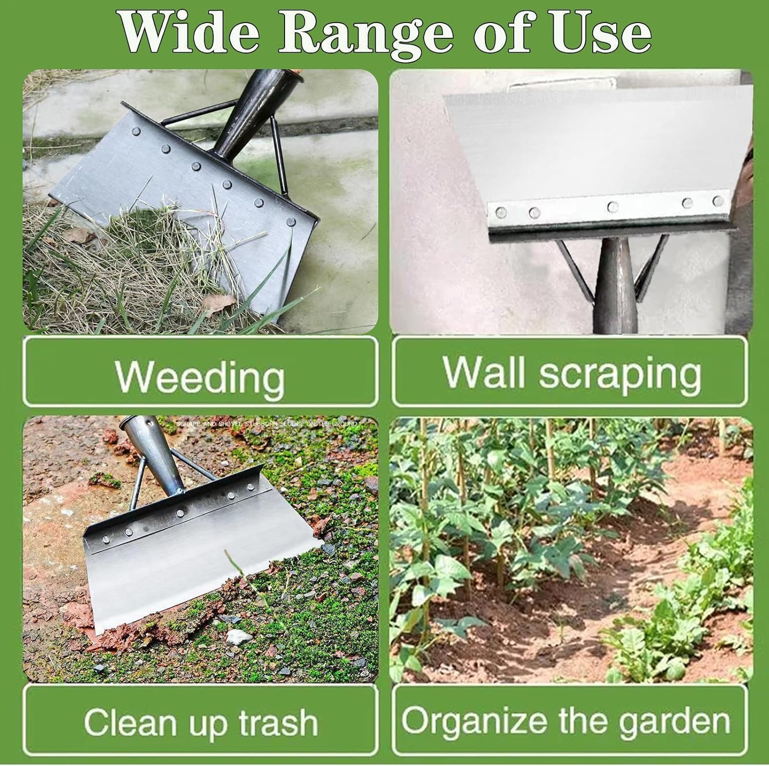 Pelle de Nettoyage multifonctionnelle, Pelle de Nettoyage Multifonction en Acier Inoxydable, grattoir de Jardin pour Mauvaises Herbes et Mousse - 2