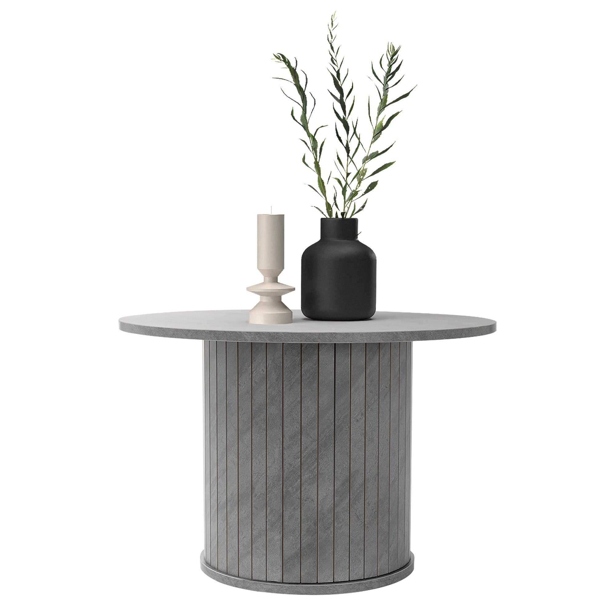 ML-Design okrągły stolik kawowy Ø60x50 cm szary betonowy wygląd nowoczesny stolik do salonu z podwyższanym blatem elegancki stolik pomocniczy - 5