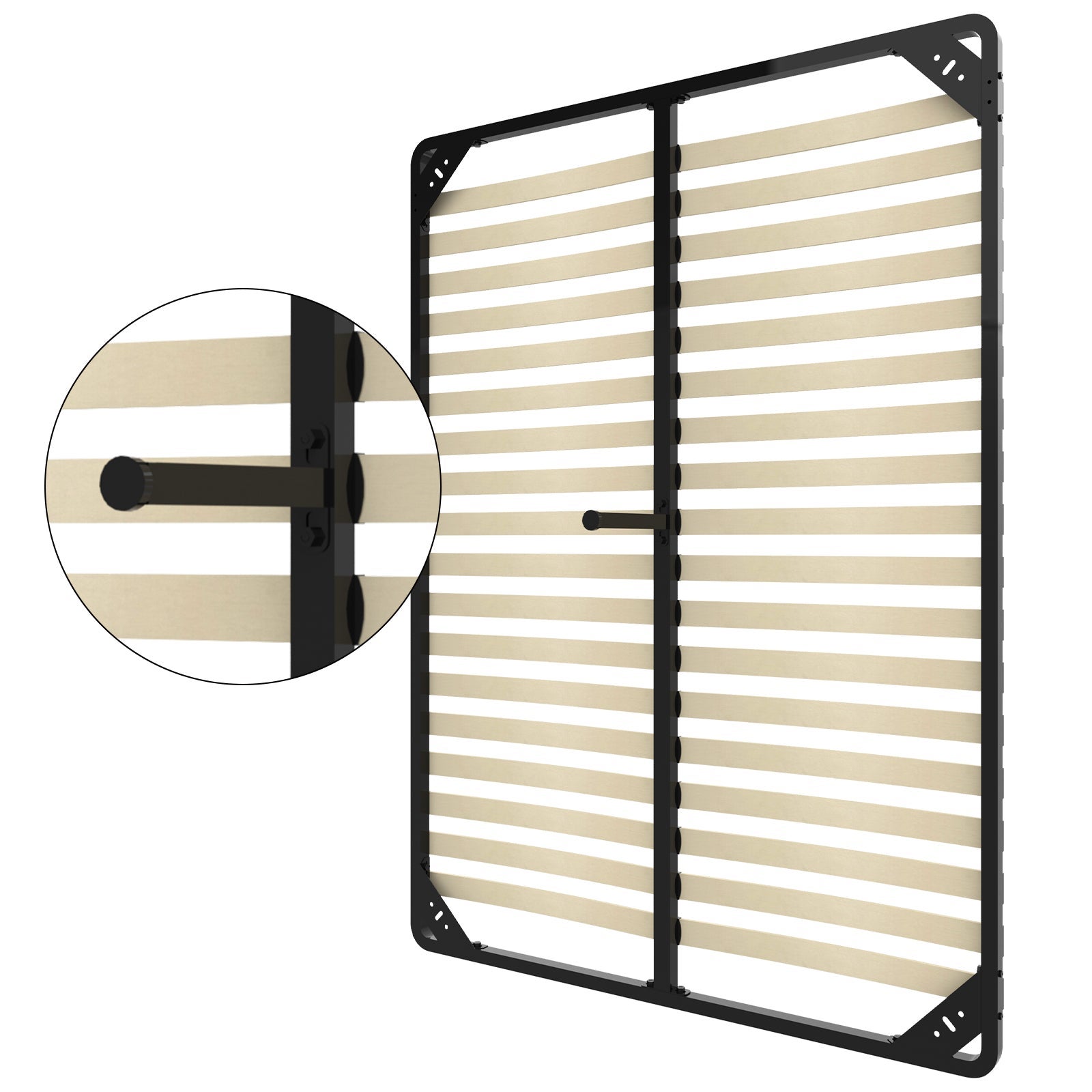 TEENO Sommier 140x190 cm, 2x18 lattes, lit avec sommier à lattes, sans pieds - 2