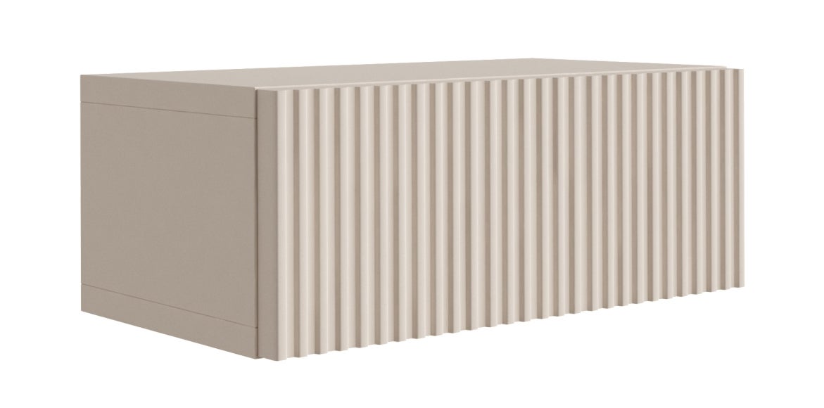 Szafka nocna – front ryflowany, kaszmir, 40 x 20 x 16 cm, 40 x 20 x 16 cm