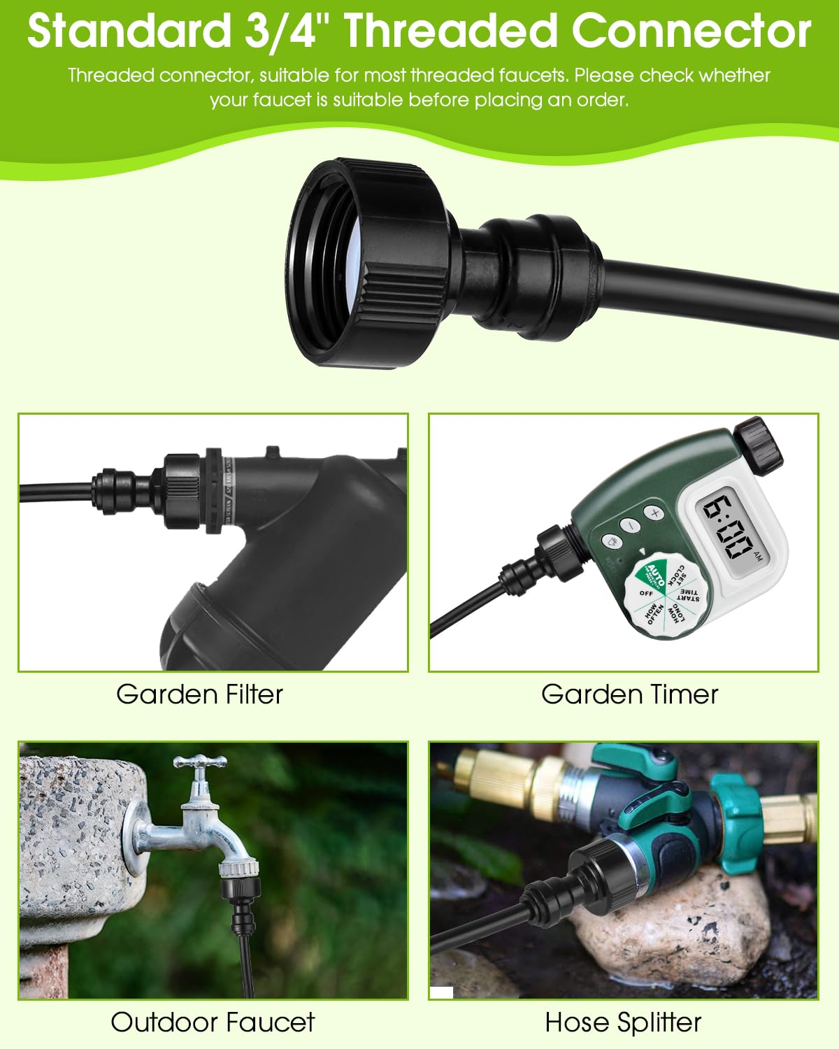 Système d'irrigation automatique par pulvérisation avec buses réglables, adapté à l'irrigation, au refroidissement et à l'humidification (15M). - 4