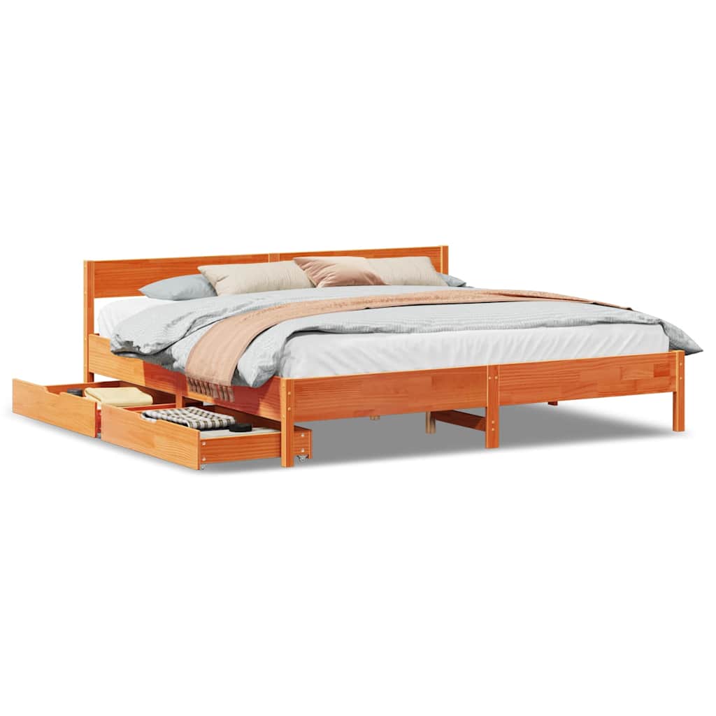 Łóżko Drewniane Rama Łóżka Sofa Brązowe Do Sypialni Pokoju 180x200 cm