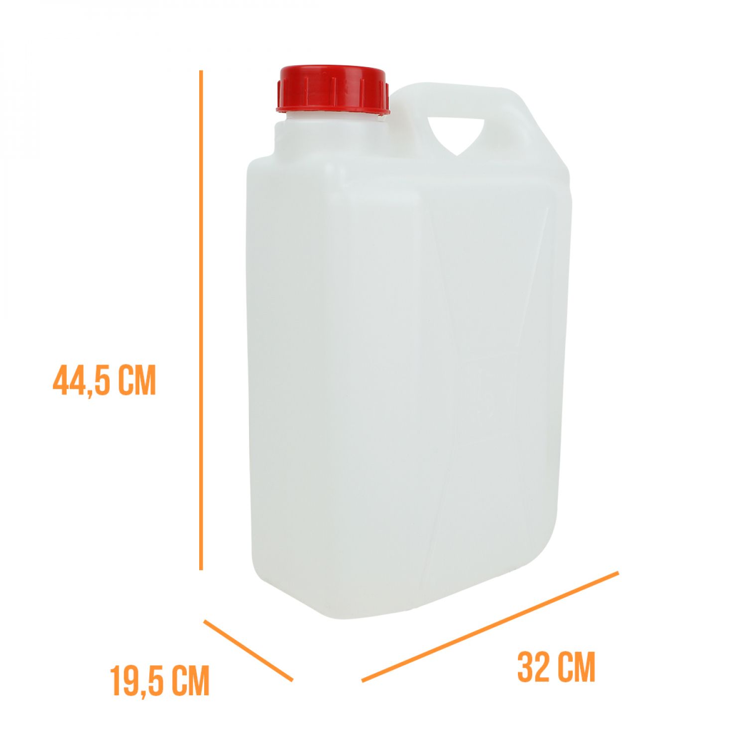Bidon en plastique (PEHD) pour usage alimentaire avec bouchon - 20L - Linxor - 2