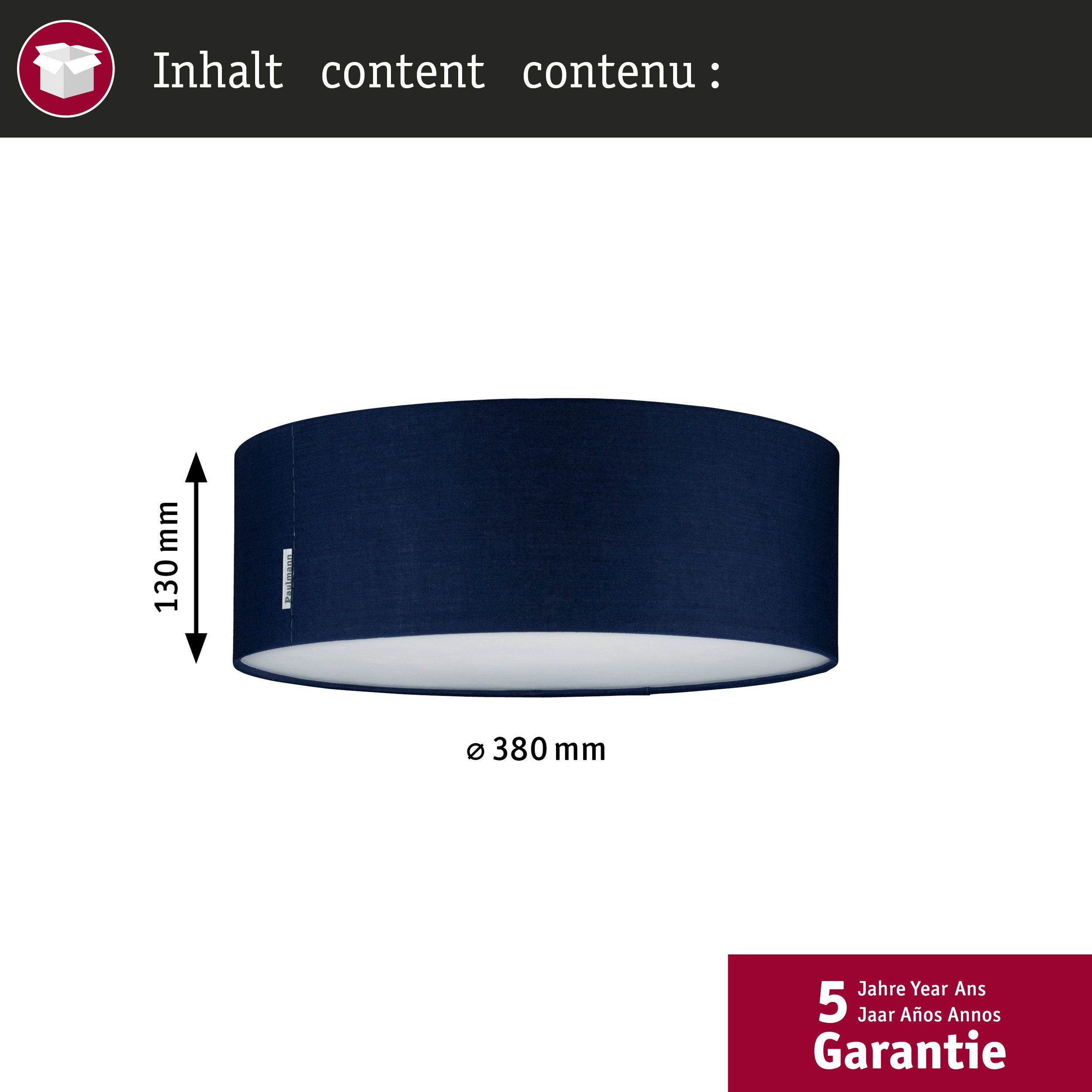 Plafonnier Mari Paulmann bleu Ø38cm 2xE27 20W 230V - 3