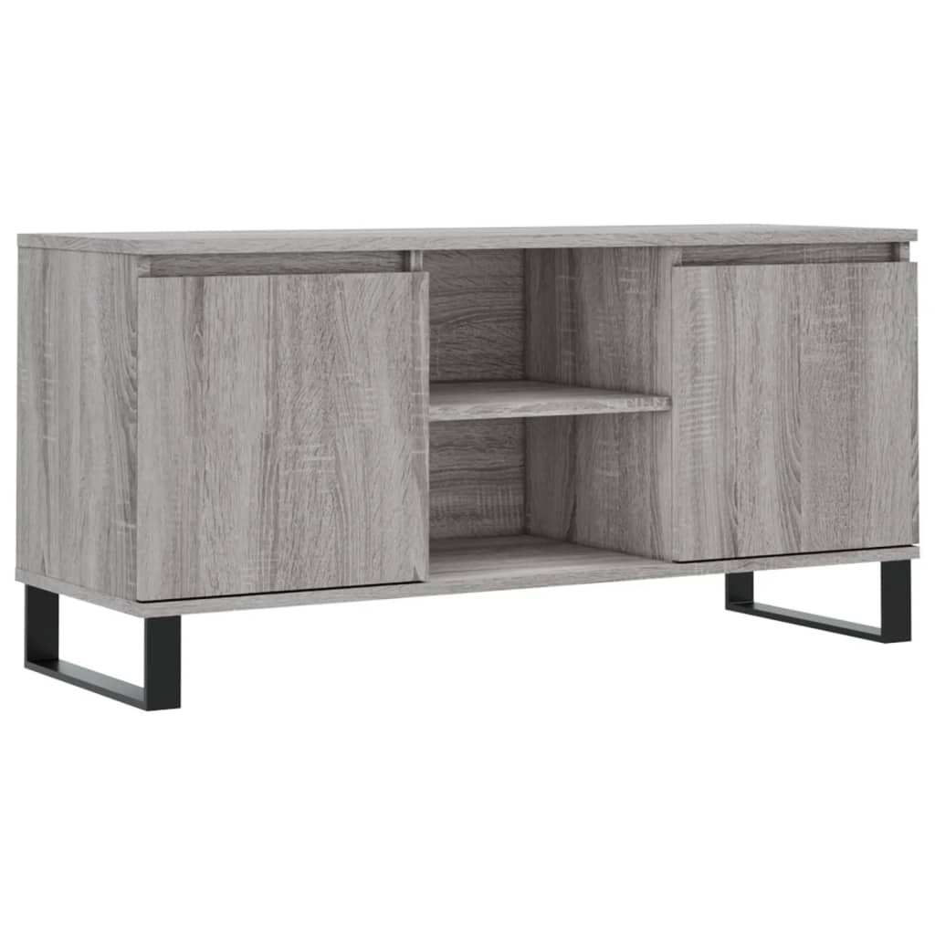 Meuble TV sonoma gris 104x35x50 bois d'ingénierie - 2