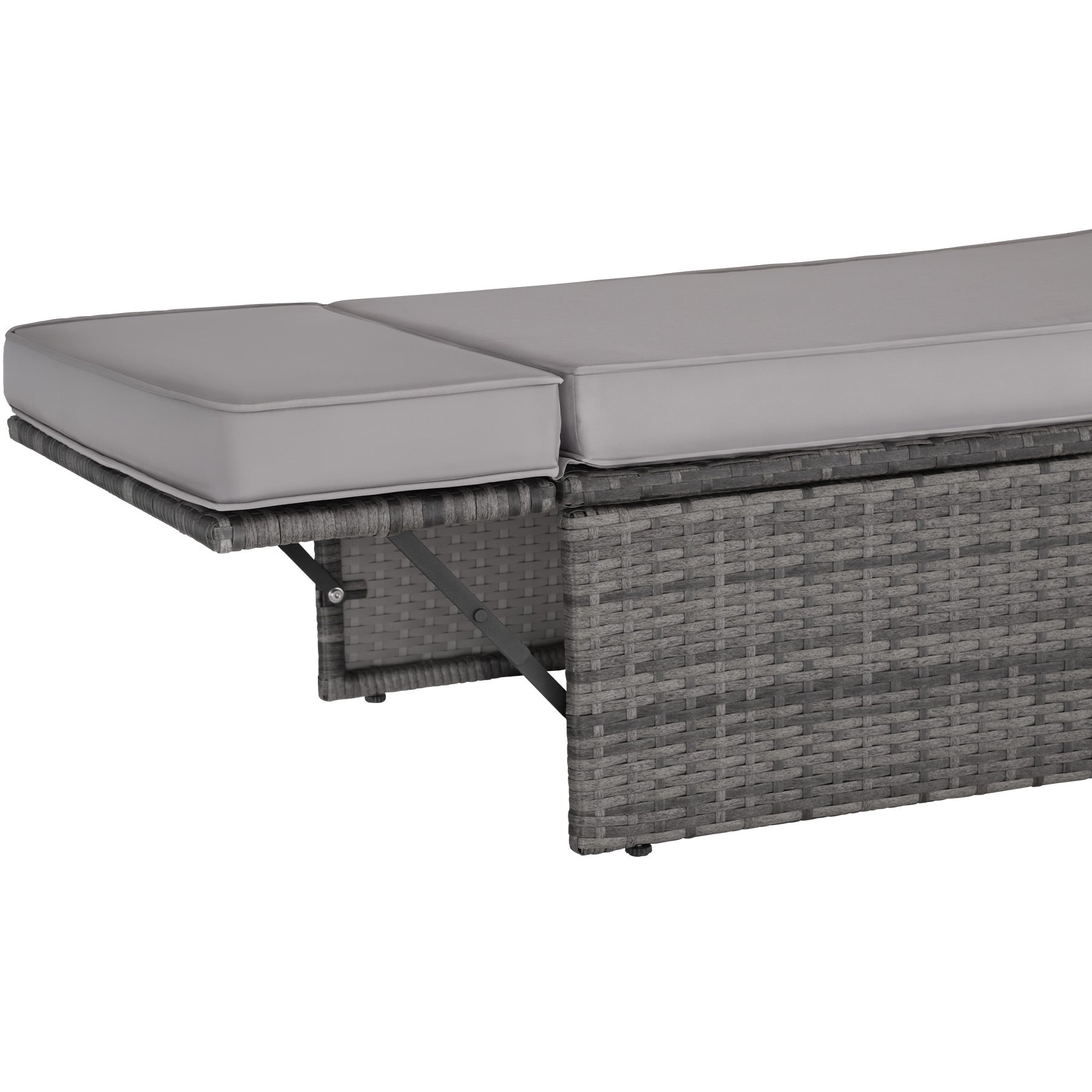 Divano da giardino Lounge in polietilene e acciaio 2 posti con poggiapiedi pieghevole TECTAKE - 6