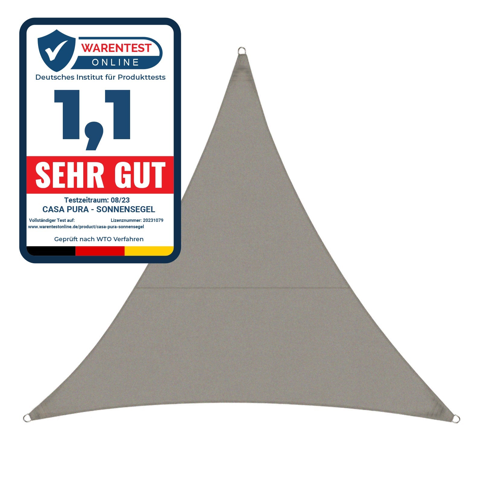 Voile d'ombrage Hydrofuge Gris 5 x 5 x 5 m - 2