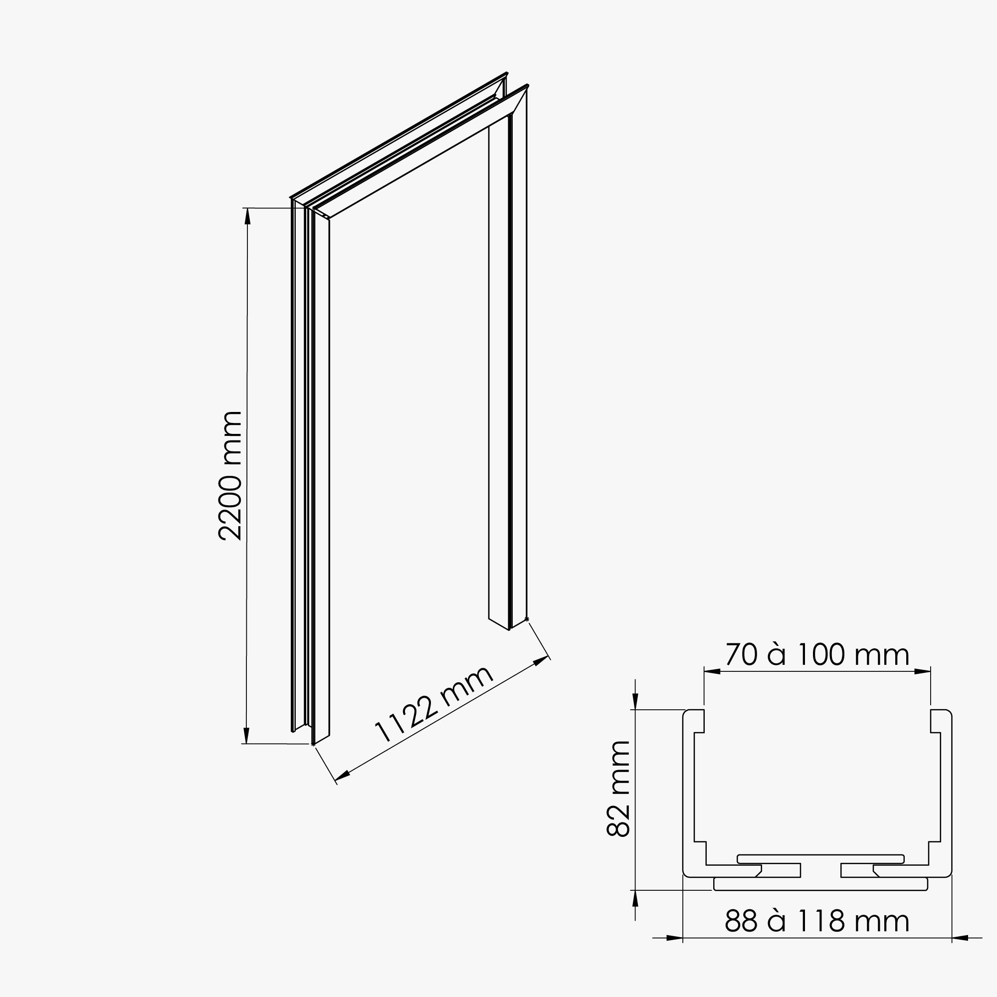 Habillage de Cloison 1 m - Noir - 4