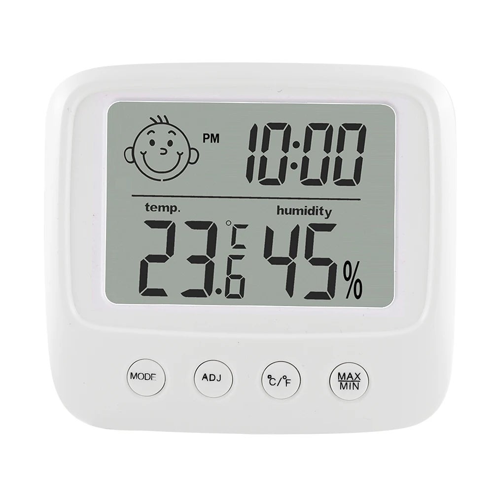 Higrometr cyfrowy, termometr pokojowy, czujnik wilgotności i temperatury otoczenia, duży biały ekran LCD