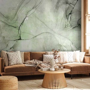 Carta da parati damascata con foglie Carta da parati barocca nera