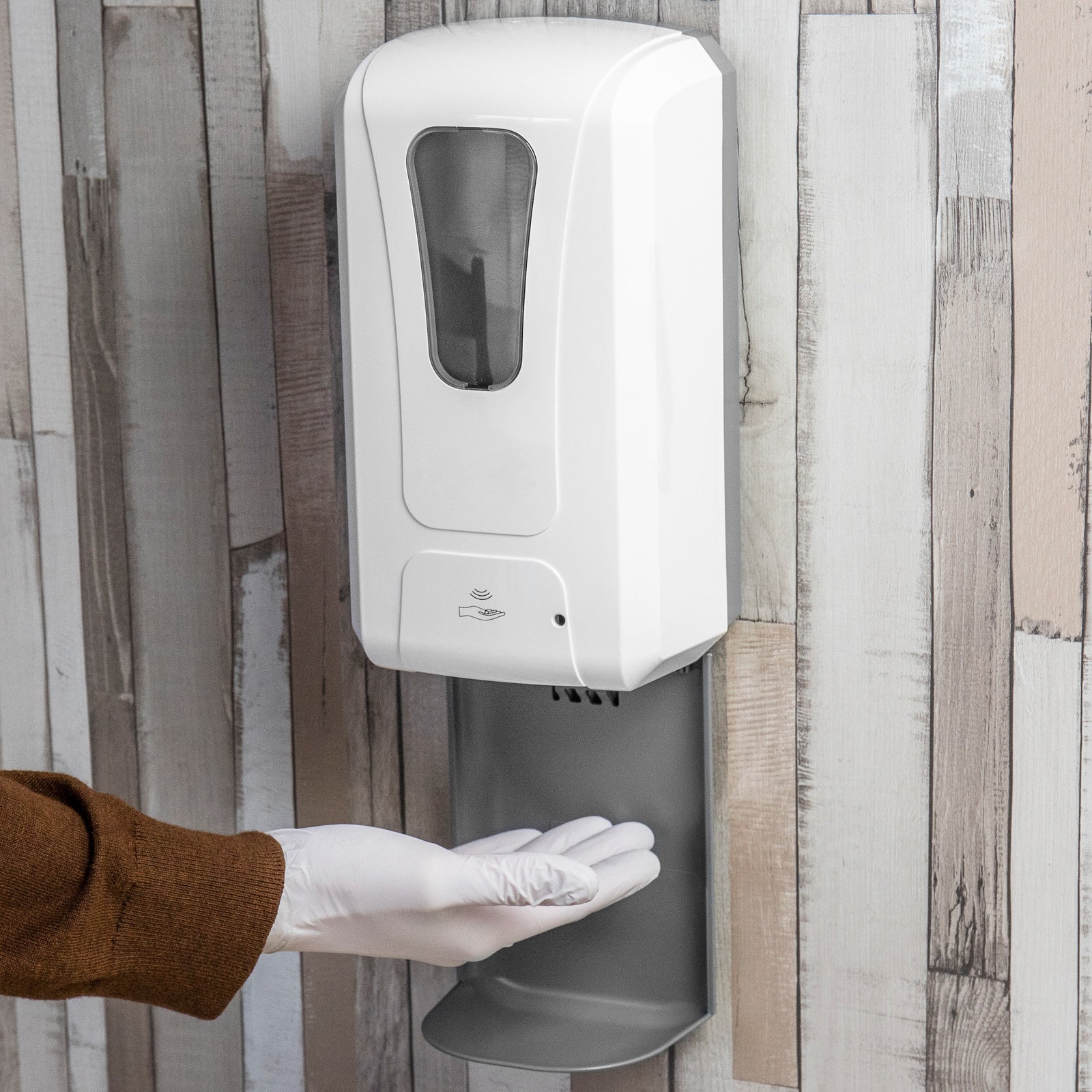 Distributore di sapone da 1200 ml con sensore a infrarossi per il montaggio a parete - 2
