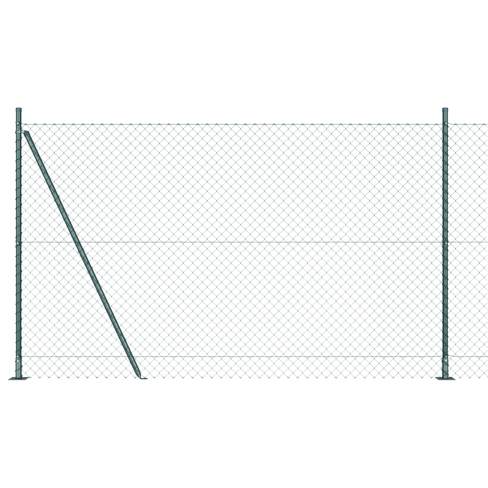 Słupek ogrodzeniowy. Zielony 10 x 1,4 m (siatka 60 x 60 mm) vidaXL