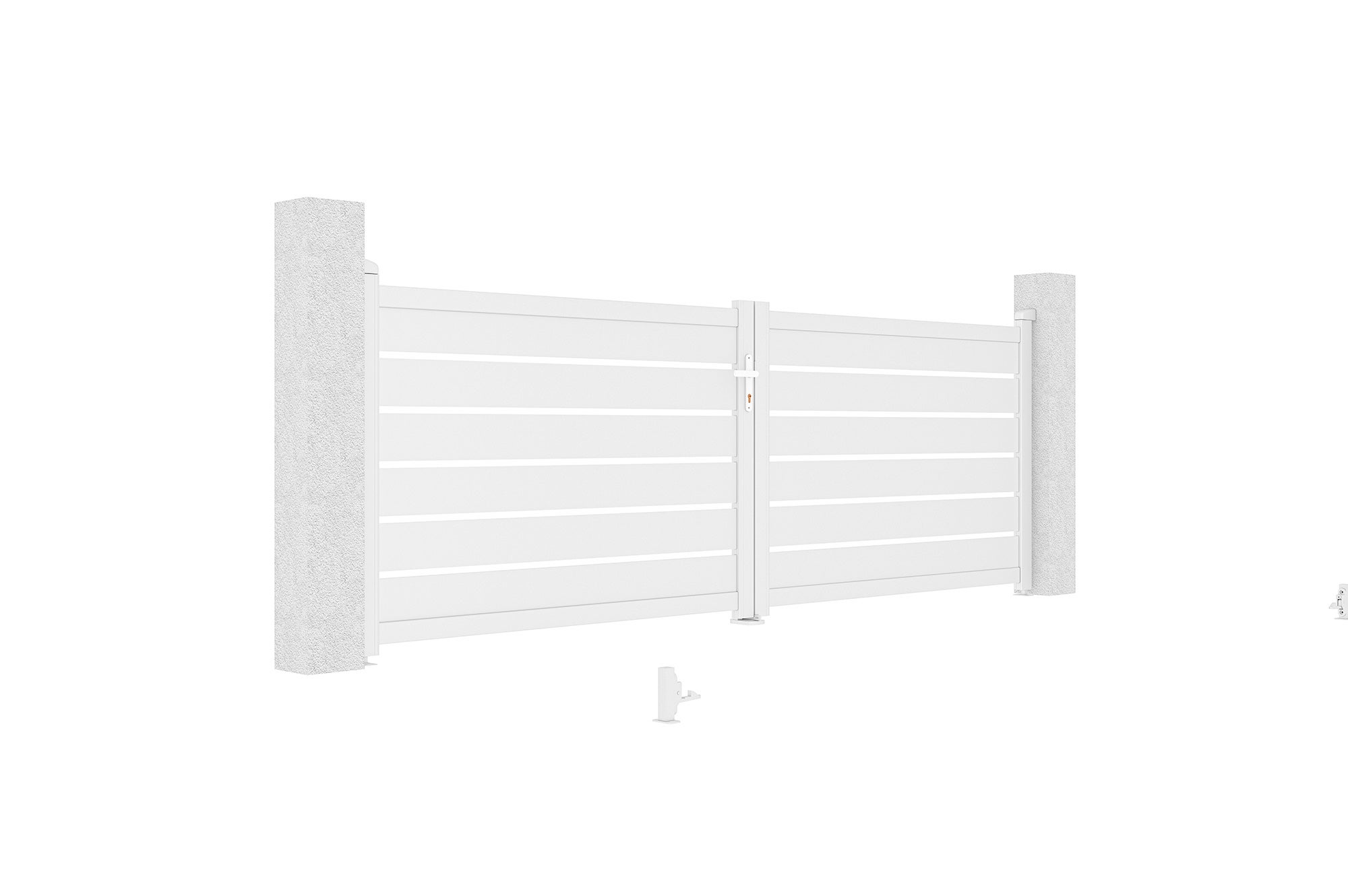 Portail battant 3,5m VOGEL H.120 aluminium blanc - 8