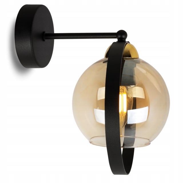 Lampa kinkiet ścienny Ring Haga modern 1xE27 klosz pierścień złoty Light Home LH