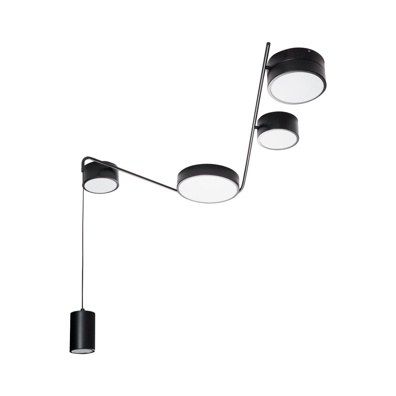 Lampa sufitowa tuby na linkach LED ZUMAIA 32W ciepła 2560lm metal czarna wym:70x102x70cm IP20 Maxlight