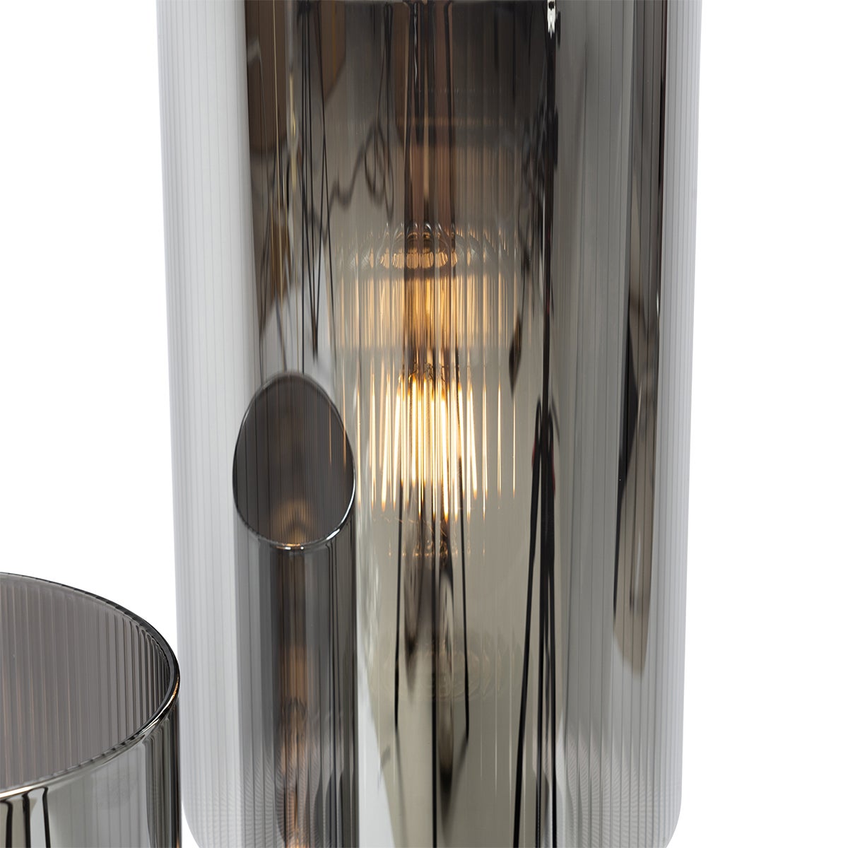 Lampada da tavolo smart nera con vetro fumé 2 luci incl. 2 Wifi ST64 - Laura - 4