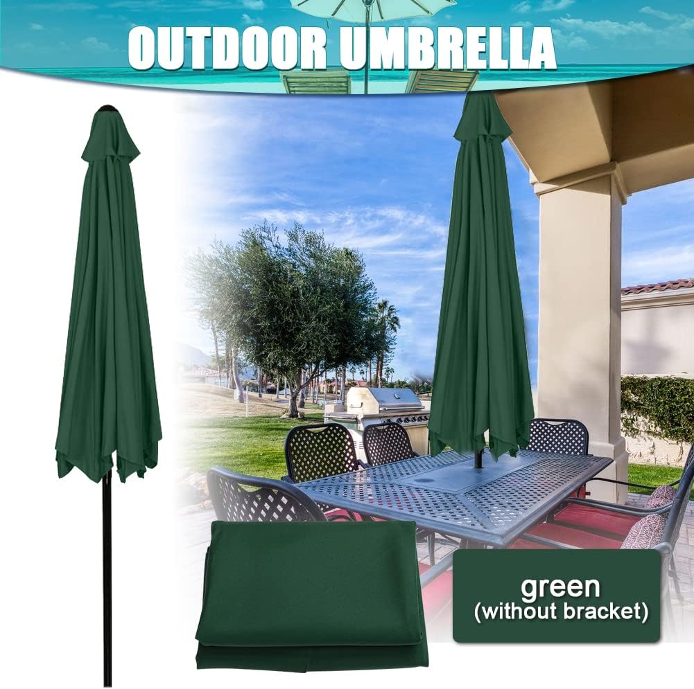 Generico Ombrellone da Giardino Ricambio 2.7m/3m, 8 Stecche Parasole Copertura per Ombrellone in Poliestere, Baldacchino Sostituzione per Terrazza, Cortile, Piscina(Marrone,2.7 m/9 FT/8 Ribs