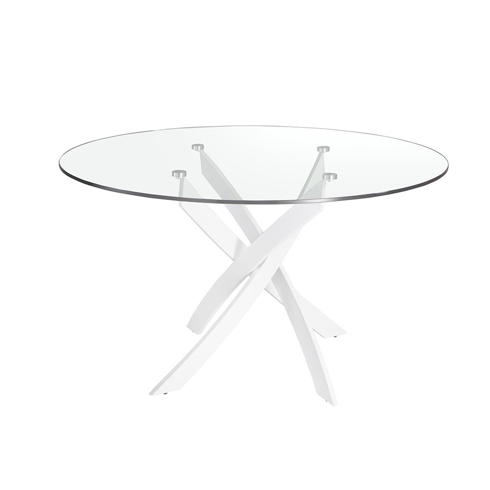 Table à manger ronde en verre Ø130 x 75 cm. | Leroy Merlin