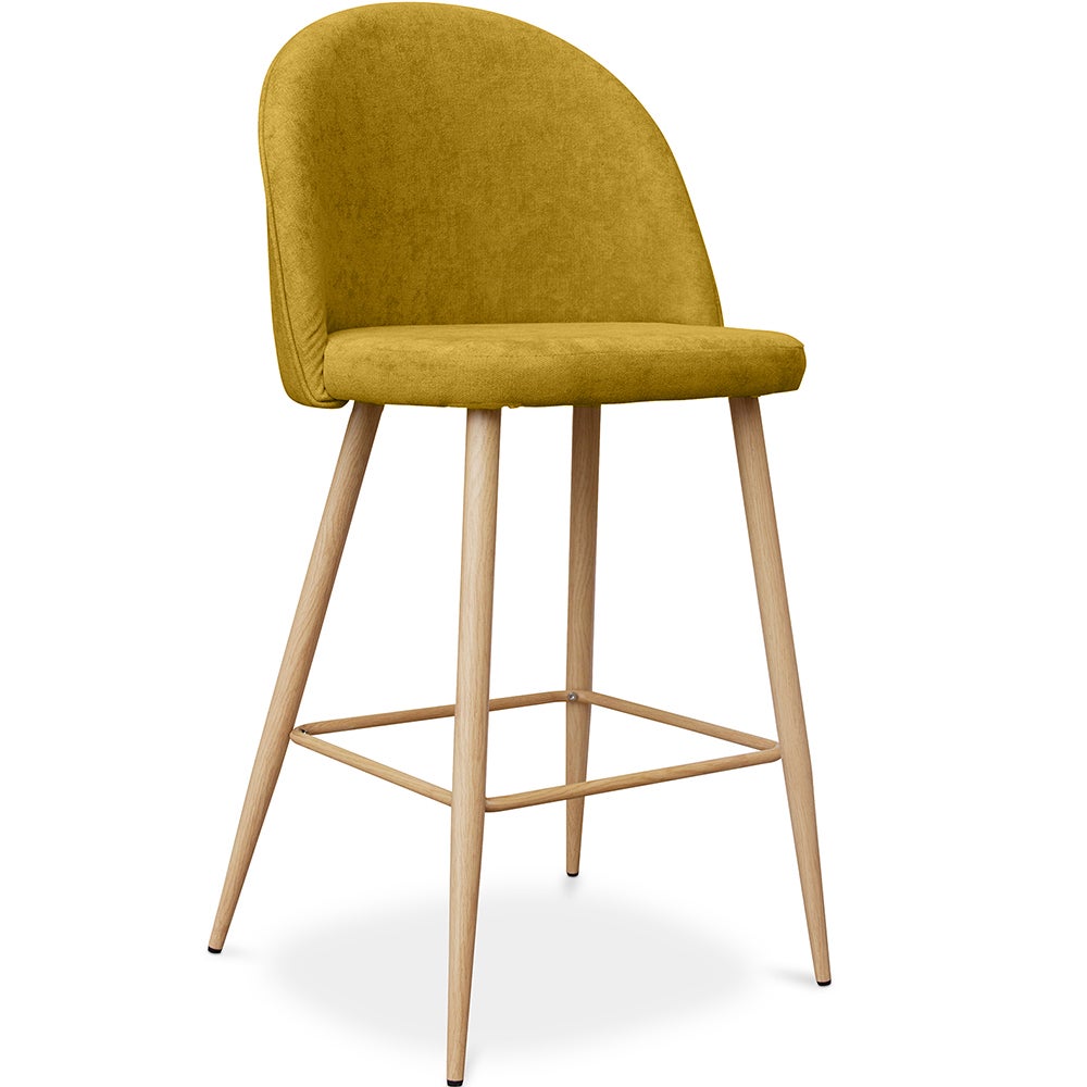 Tabouret tapissé en tissu - design scandinave - 66cm - Bennett Beige - 5