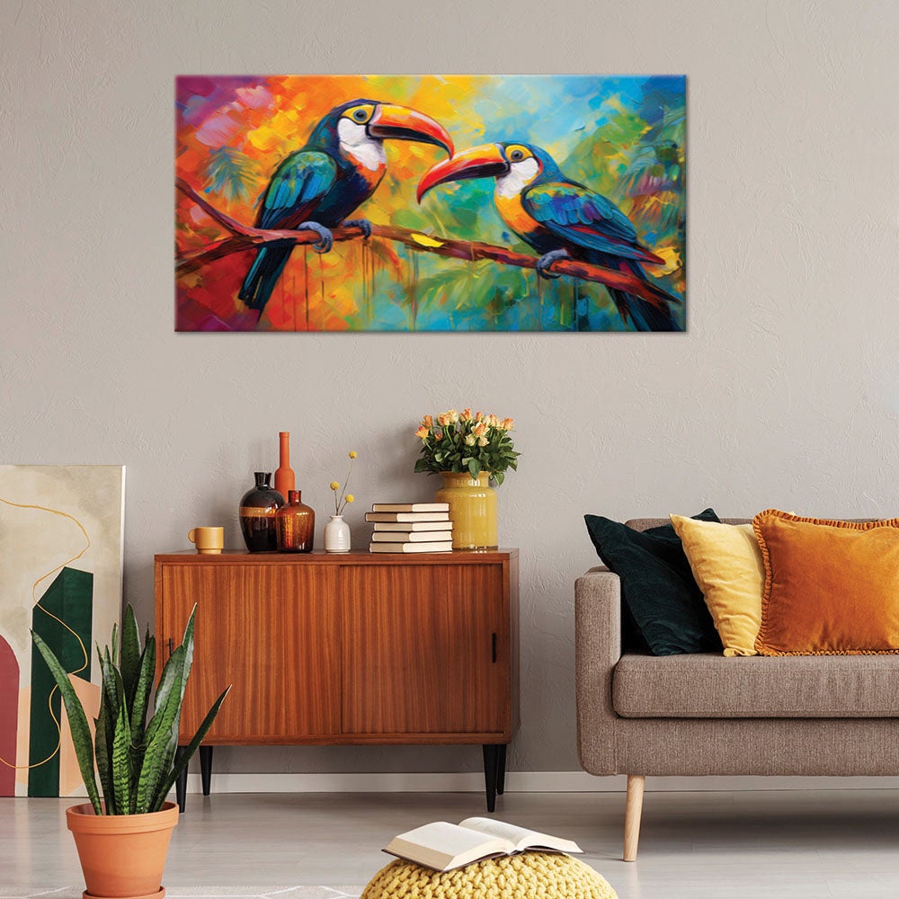 Obraz na płótnie, Tukan Kolorowe Ptaki Tropikalne 120x60