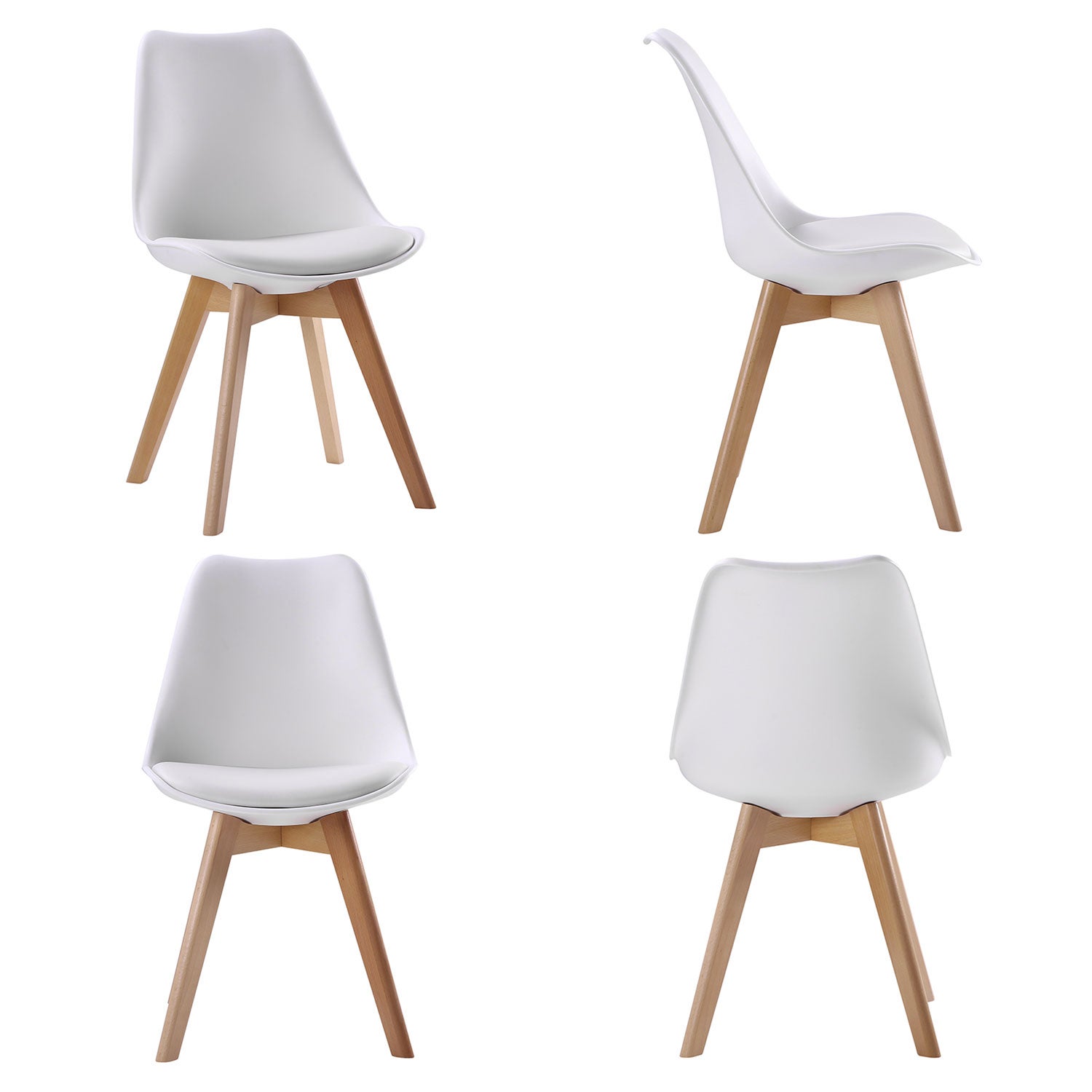 Ensemble table rectangulaire 120cm PIA et 4 chaises NORA blanc - 2