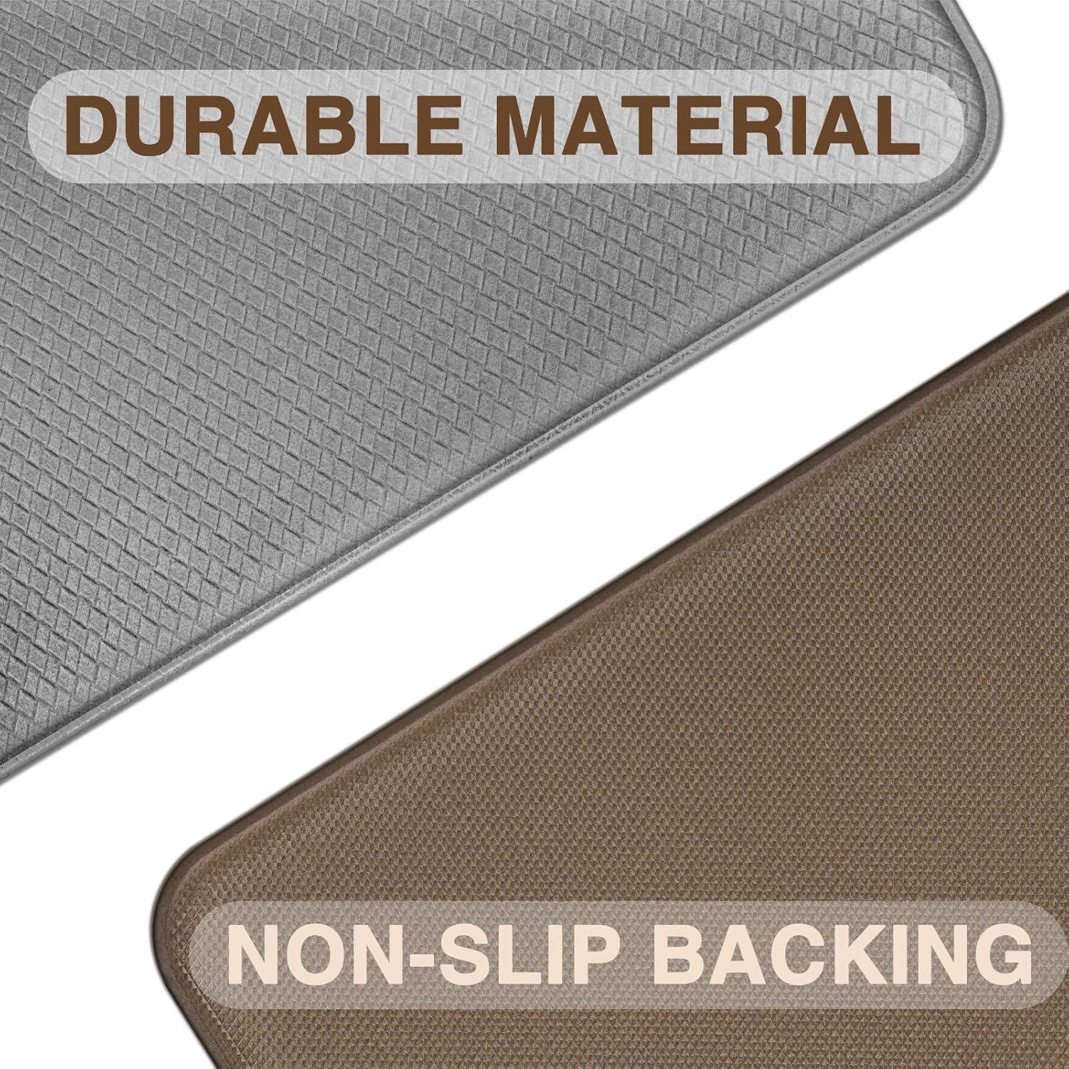 Tapete de cozinha antiderrapante e impermeável para cozinhas, salas de jantar, corredores, lavanderias, cinza - 45 cm x 150 cm - 5