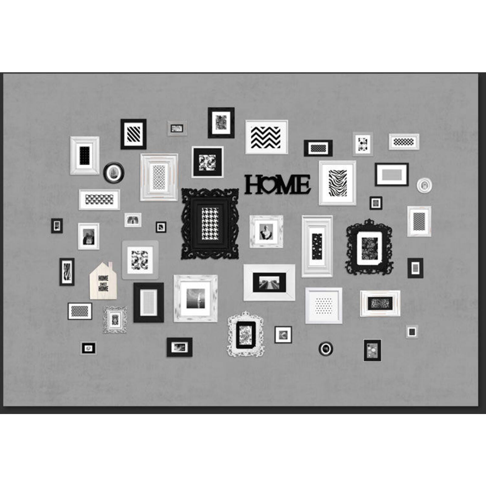 Papier peint mur plein de cadres - 100 x 70 cm - 2