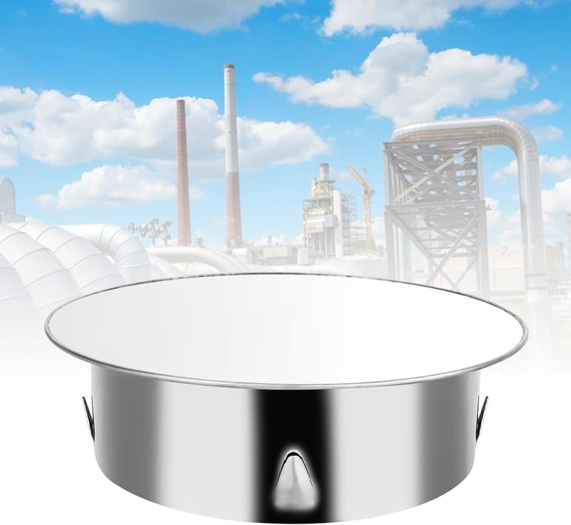 Cache-tuyau de poêle 98 mm à 125 mm, cache-trou de cheminée, cache-tuyau, cache-trou de cheminée, profondeur 39 mm, argent - 2